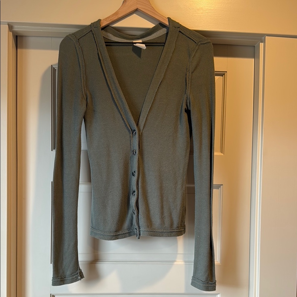 We The Free Olive Green Cardigan
